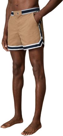Reiss Baller Stripe Tape Hem Swim Trunk