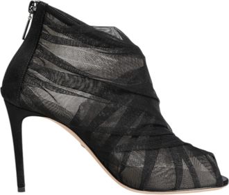 Dolce & Gabbana Black Mesh Stiletto Heels Ankle Boots Womens Shoes