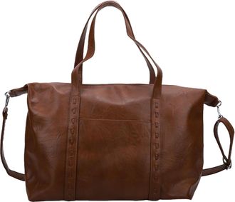 Generic Shoulder Bag PU Leather Fashionable Large Capacity Adjustable Strap Handbag Purse for Women Shopping Party Travel (Brown)