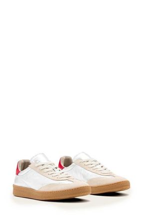 AllSaints Thelma Metallic Sneaker in Silver/red at Nordstrom, Size 9.5Us