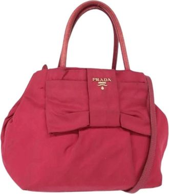 Prada Pre-owned Handbags, female, Red, Size: ONE SIZE Pre-owned Nylon Handbag