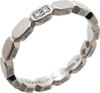 Chanel Platinum 950 Band Ring (Pre-Owned)