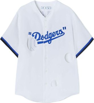Off-white x New Era x MLB Tripartite Crossover T-Shirt White Blue OMGA207G21FAB0056145