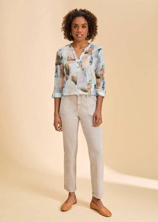 FDJ Olivia Straight Ankle Pants In Grey