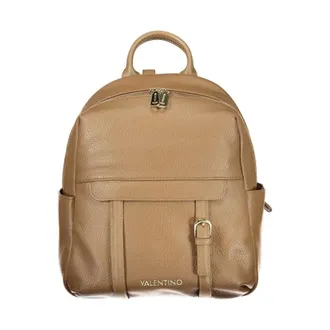 Valentino Backpacks, female, Brown, Size: ONE SIZE Polyethylene Backpack with Multiple Compartments