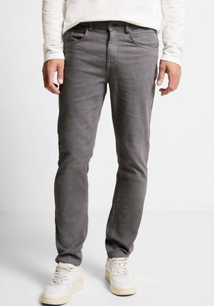 Street One Men Chinohose STREET ONE MEN, Herren, Gr. 31, L&auml;nge 34, grau (carbon grau), Obermaterial: 88% Baumwolle, 11% Polyester, 1% Elasthan, unifarben, slim fit k