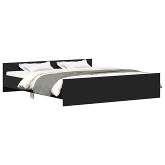 Berkfield Home Bed Frame with Headboard & Footboard Black 200x200 cm