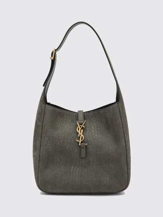 Saint Laurent Borsa a spalla Le 5 &agrave; 7 in pelle martellata con monogramma YSL