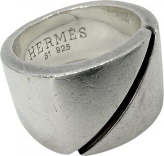 Herm&egrave;s Silver 925 Band Ring (Pre-Owned)