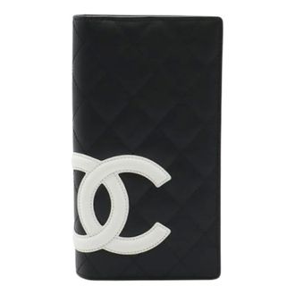 Chanel Pre-owned Wallets, female, Black, Size: ONE SIZE Pre-owned Cambon Line Soft Calf Long Bifold Wallet