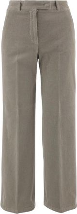 Ql2 Quelledue Teodora Broek - Dames - Wijde Broeken - Beige - S - Katoen - Broeken
