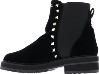 Pertini Studded Booty Velvet - Dames - Enkellaarsjes - Zwart - 41 EU - Schoenen