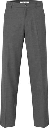 Sams&oslash;e & Sams&oslash;e Eco Wool Blend Straight Broeken - Heren - Straight fit broeken - Grijs - XL - Wol - Broeken