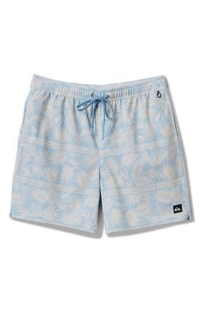 Quiksilver Fern Garden Volley Swim Trunks in Beach Blue at Nordstrom Rack, Size Medium