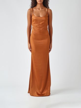 Elisabetta Franchi Python Print Satin Long Evening Gown