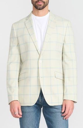 The Savile Row Company Mayfair Windowpane Notch Lapel Blazer in Cream at Nordstrom Rack, Size 38Regular