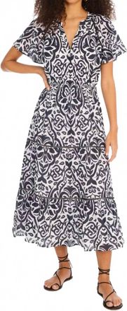 Allison New York Elowen Midi Dress In Black/white Damask