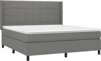 vidaXL Vidaxl - Cama Box Spring Con Colch&oacute;n Tela Gris Oscuro 180x200 Cm