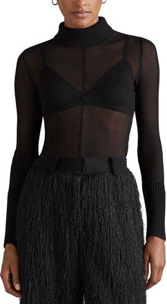 Reiss Amber Sheer Knit Jersey Top