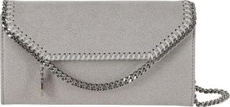 Stella McCartney Falabella Continental Portemonnee met Ketting - Dames - Schoudertassen - Grijs - ONE Size - Polyester - Tassen