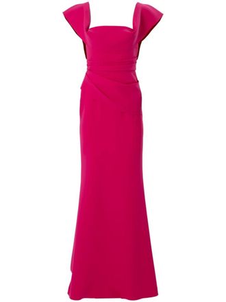Carolina Herrera ruched square-neck gown - Pink