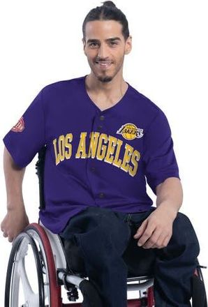 G-III Sports by Carl Banks Mens G-III Sports by Carl Banks Purple Los Angeles Lakers Adaptive Star Player Fashion Baseball Jersey at Nordstrom, Size Medium