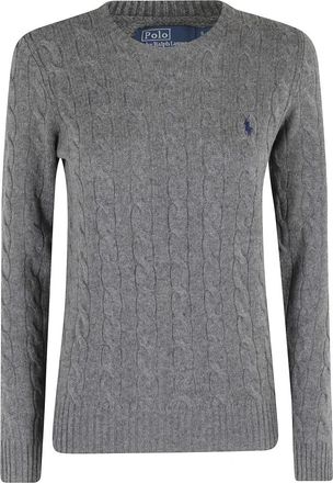 Polo Ralph Lauren Julianna Long Sleeve Pullover - Dames - Ronde hals truien - Grijs - M - Wol - Truien & Vesten