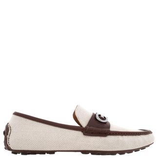 Ferragamo Grazioso Gancini Ornament Canvas Drivers, Size 9 EE