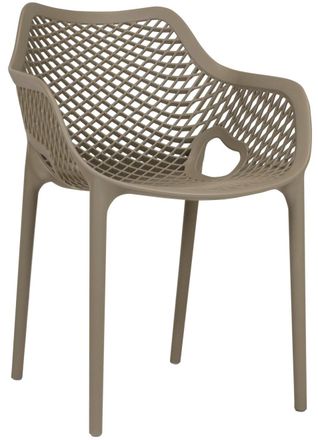 Global Interiors Hochwertiger Design Gartenstuhl Air mit Armlehnen - Taupe