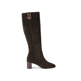 Kurt Geiger Womens Suede Chelsea Trim Knee Boots - Brown - Size UK 7