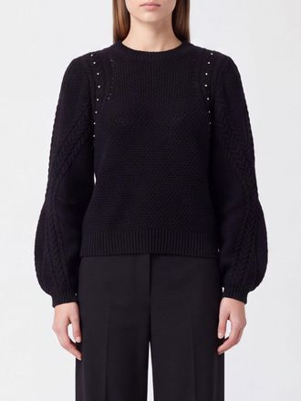 Twinset Maglia girocollo in misto lana con bordi a costine