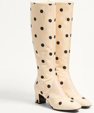 Valentino Garavani Stivale Equivoque In Tessuto Moirè Plus De Pois 60Mm Donna BURRO/NERO 35.5