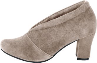 Andrea Conti Pumps ANDREA CONTI, Damen, Gr. 38, grau (taupe), Leder, Veloursleder, Basic, Schuhe Pumps