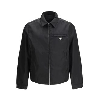 Prada Heren, Jassen, Zwart, Maat: XL Polyamide