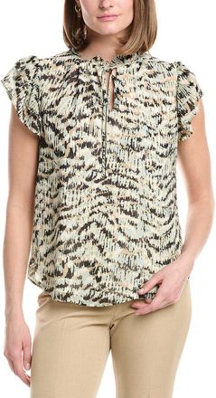 Anne Klein Ruffle Sleeve Tie Blouse