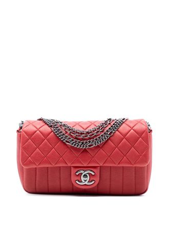 Chanel 2014 CC Quilted Calfskin Multi Chain Flap shoulder bag - Rood