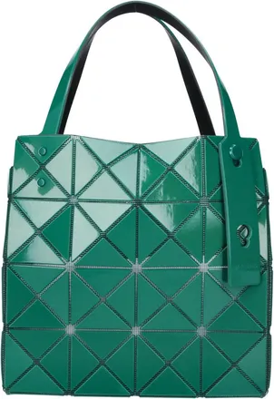 Bao Bao Issey Miyake Green Carat Glossy PVC Geometric Panel Handbag