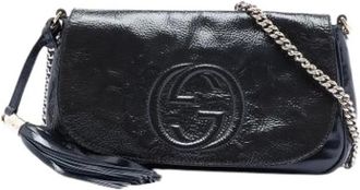 Gucci Pre-owned Cross Body Bags, female, Blue, Size: ONE SIZE Pre-owned Leather Crossbody Bag