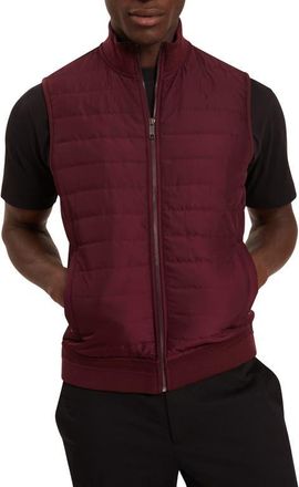 Ted Baker Pafavor Quilt Front Piqu&eacute; Vest in Maroon at Nordstrom, Size 5