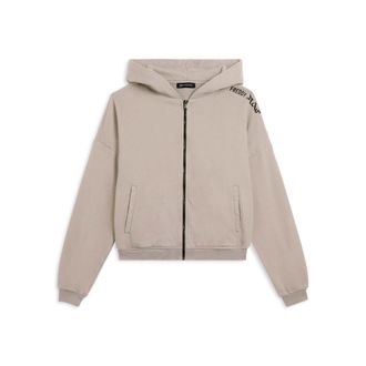 Freddy Felpa oversize cropped con zip e stampa Flow