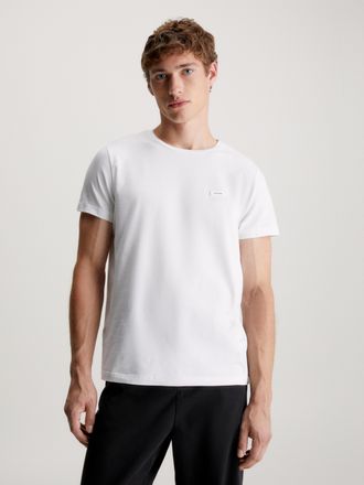Calvin Klein T-Shirt CALVIN KLEIN STRETCH SLIM FIT T-SHIRT, Herren, Gr. XL, weiss (hellwei&szlig;), Single Jersey, Obermaterial: 96% Baumwolle, 4% Elasthan, unifarben, s