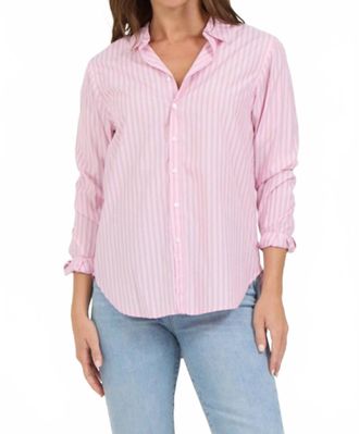 Dear John Denim Lola Button Down Shirt In Pink Striped
