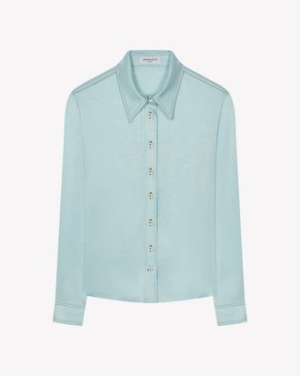 Serena Bute Satin Serena Shirt - Pale Blue