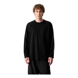 Yohji Yamamoto Tops, Heren, Zwart, XL, Katoen, Oversized Gradient Stripes Long Sleeve Tee
