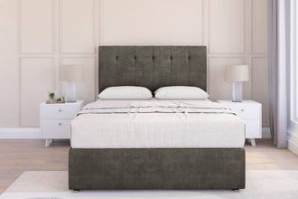 Sloomy Highbury Dumfries Divan Set 2 Drawers-54 Headboard in Light Grey | Size: King