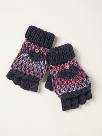 Fat Face FatFace Navy Space Dye Overflap Gloves