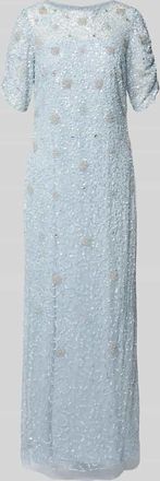 Adrianna Papell Maxikleid mit Pailletten und Perlen in Bleu, Gr&ouml;&szlig;e 38