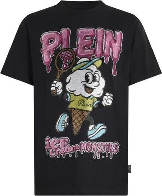 Philipp Plein Round Neck T-Shirt Tennis Ice Cream Men in Black at Nordstrom, Size Xxx-Large