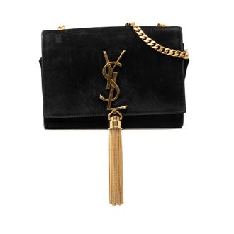 Saint Laurent Tweedehands Kleine Su&egrave;de Monogram Kate Tassel Crossbody