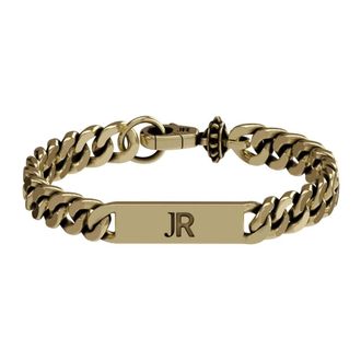John Richmond Schakelarmband met JR-plaat - Heren - Armbanden - Geel - ONE Size - Accessoires